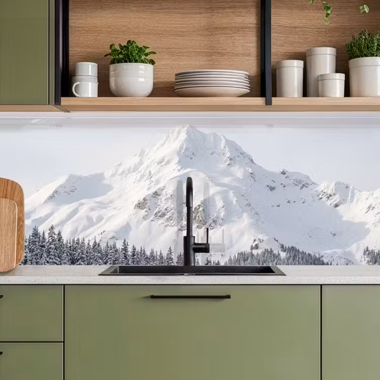 Berg - Sneeuw - Winter - Natuur - Wit keuken achterwand 2 middel -sfeer3