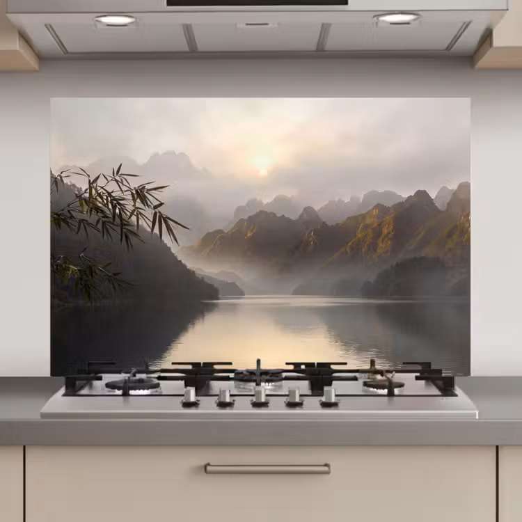 Bergen - Water - Mist - Natuur - Landschap keuken achterwand spatscherm klein -3d_website