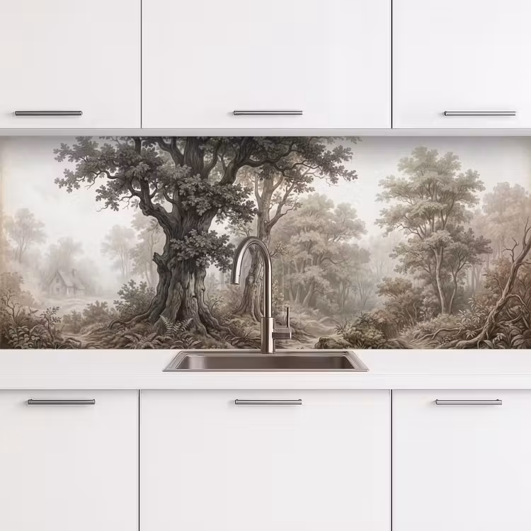Natuur - Bos - Eik keuken achterwand 2 middel -3d