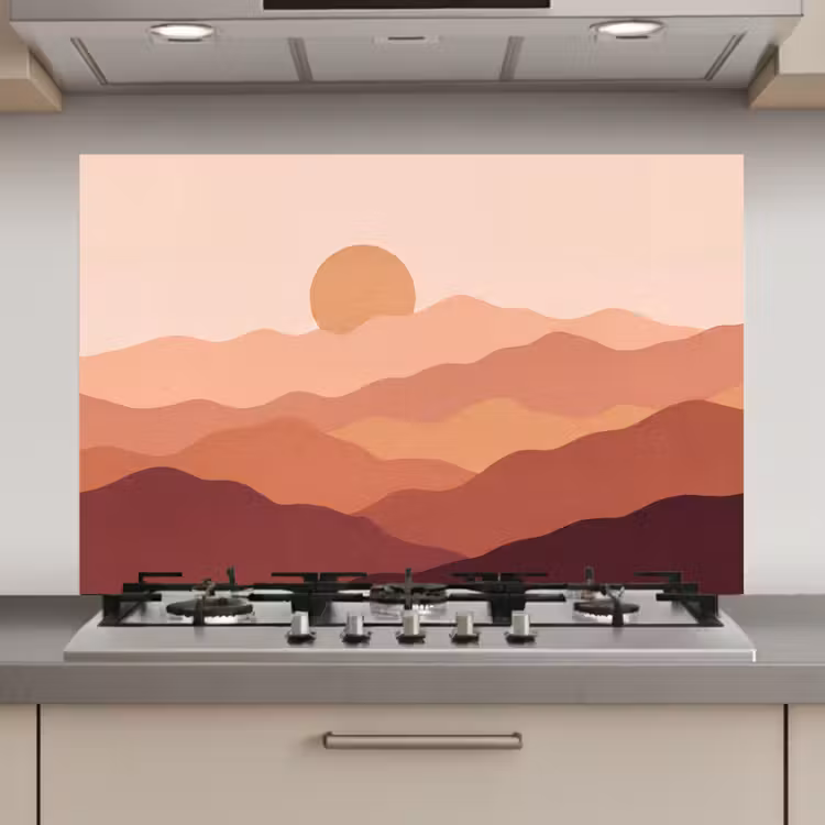 Natuur - Heuvels - Abstract - Modern - Oranje keuken achterwand spatscherm klein -3d_website