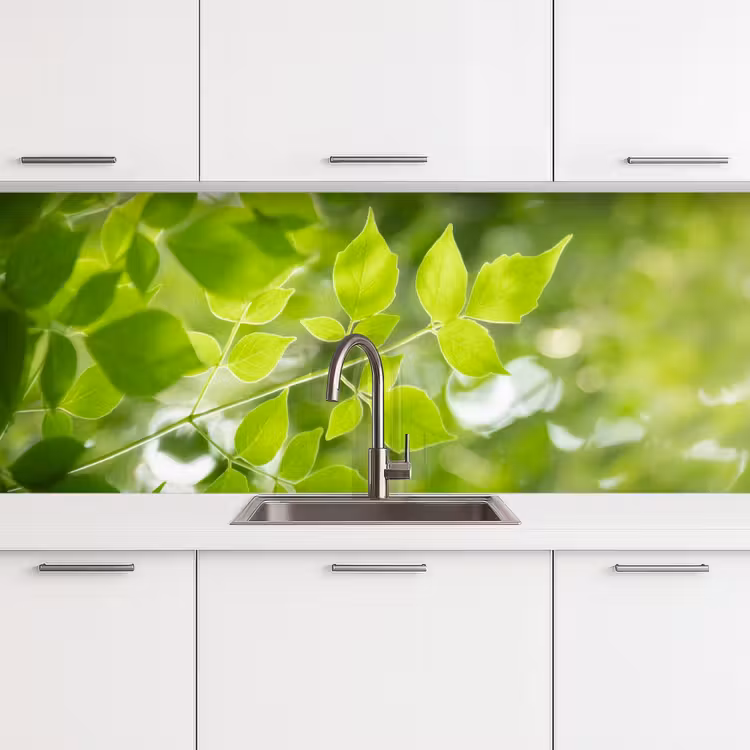 Natuur - Lente - Groen - Bladeren keuken achterwand 2 middel -3d