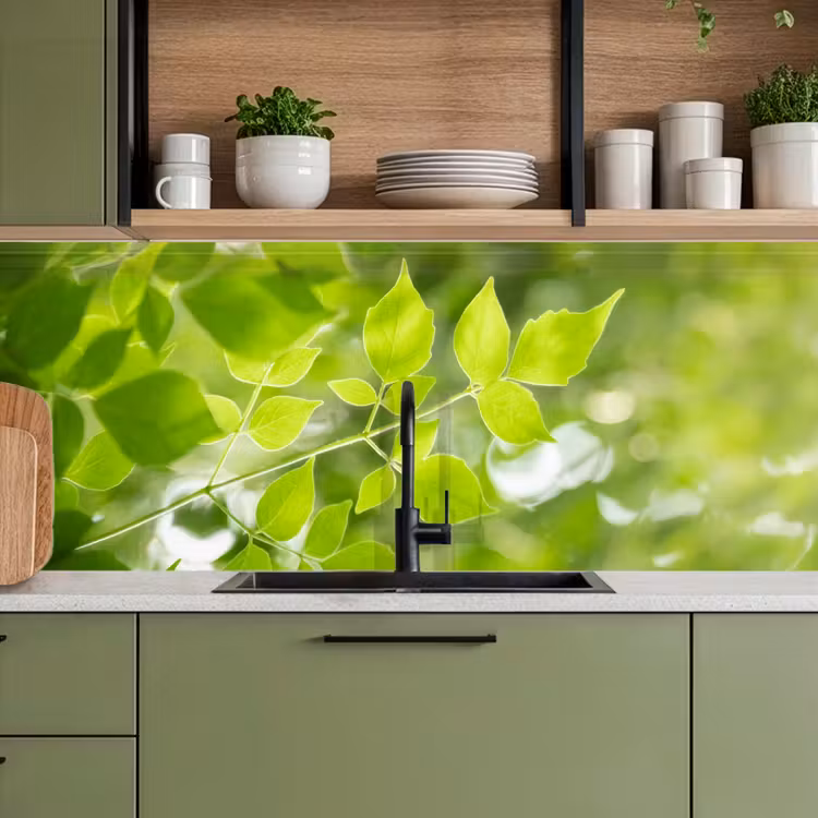 Natuur - Lente - Groen - Bladeren keuken achterwand 2 middel -sfeer3