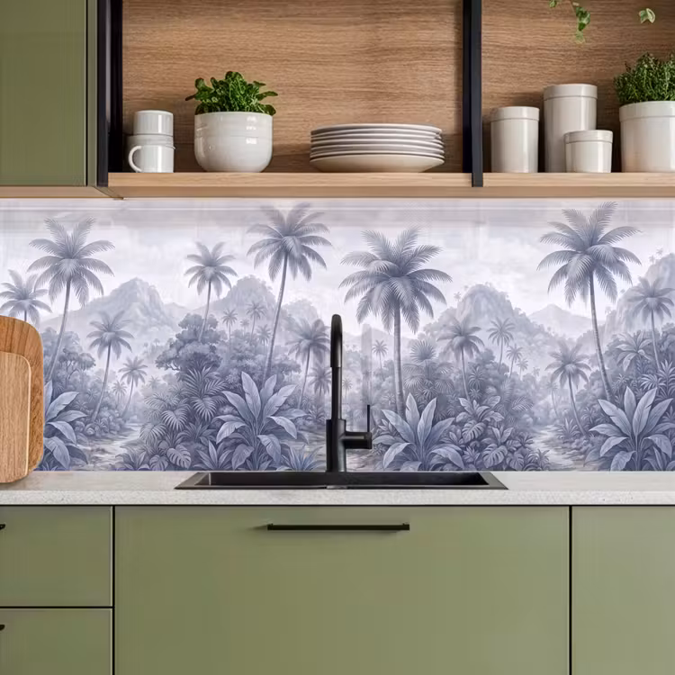Natuur - Boom - Tropisch - Landschap - Blauw keuken achterwand 2 middel -sfeer3