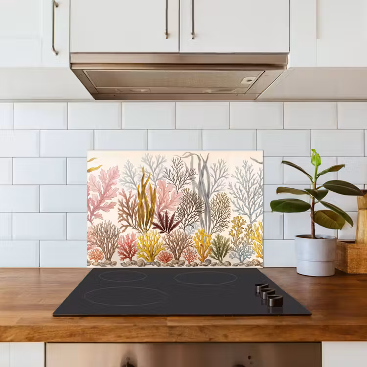 Natuur - Onderwater - Botanisch - Vintage - Kleurrijk keuken achterwand spatscherm klein -sfeer2