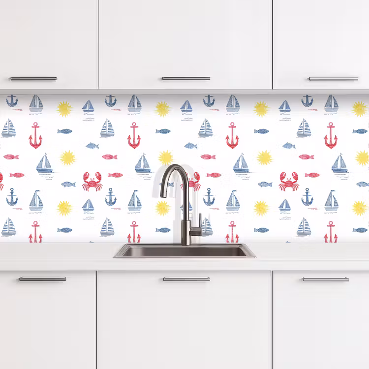 Nautisch - Illustraties - Kleurrijk keuken achterwand 2 middel 871 -3d