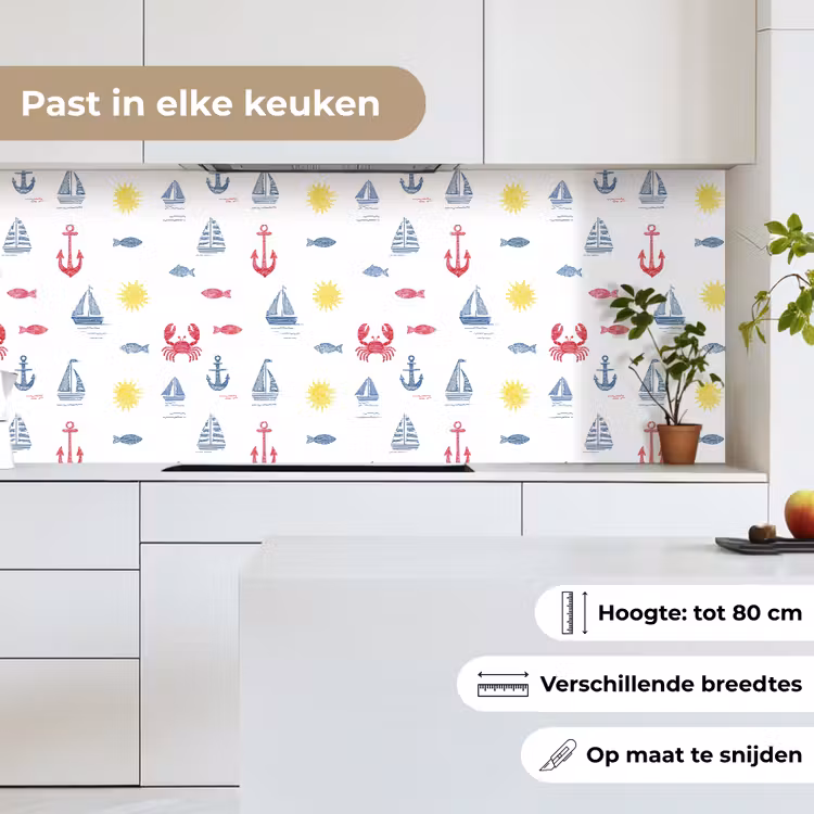 Nautisch - Illustraties - Kleurrijk keuken achterwand 2 middel 871 -sfeer4_NL