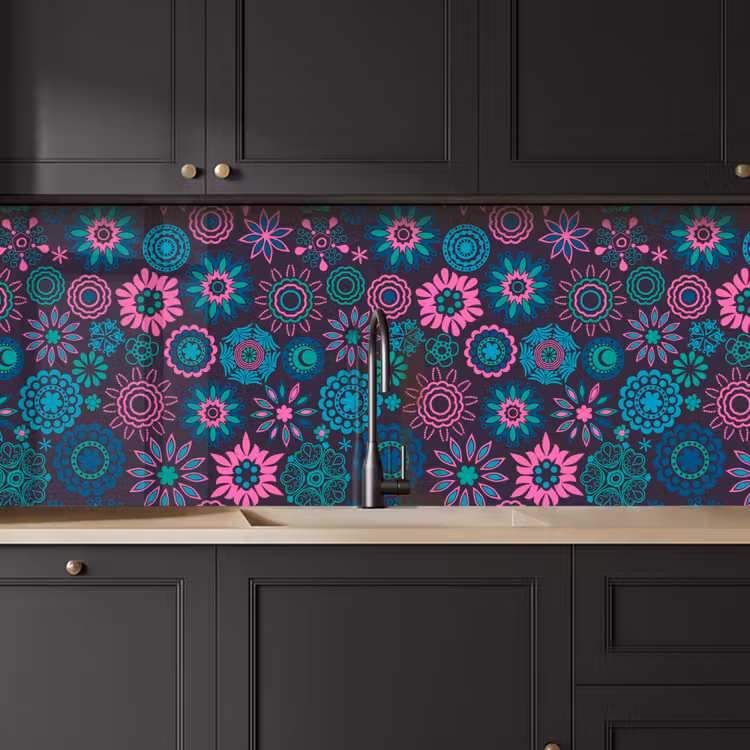Neon - Bloemen - Patronen keuken achterwand 2 middel 871 -sfeer1