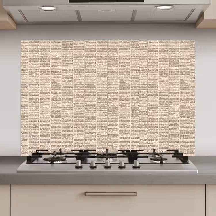 Krant - Nieuws - Historisch - Vintage - Beige keuken achterwand spatscherm klein -3d_website
