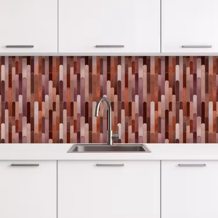 Langwerpig - Tegels - Rood - Koper keuken achterwand 2 middel 871 -3d