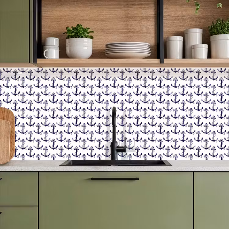 Oceaan - Anker - Blauw - Wit keuken achterwand 2 middel 871 -sfeer3