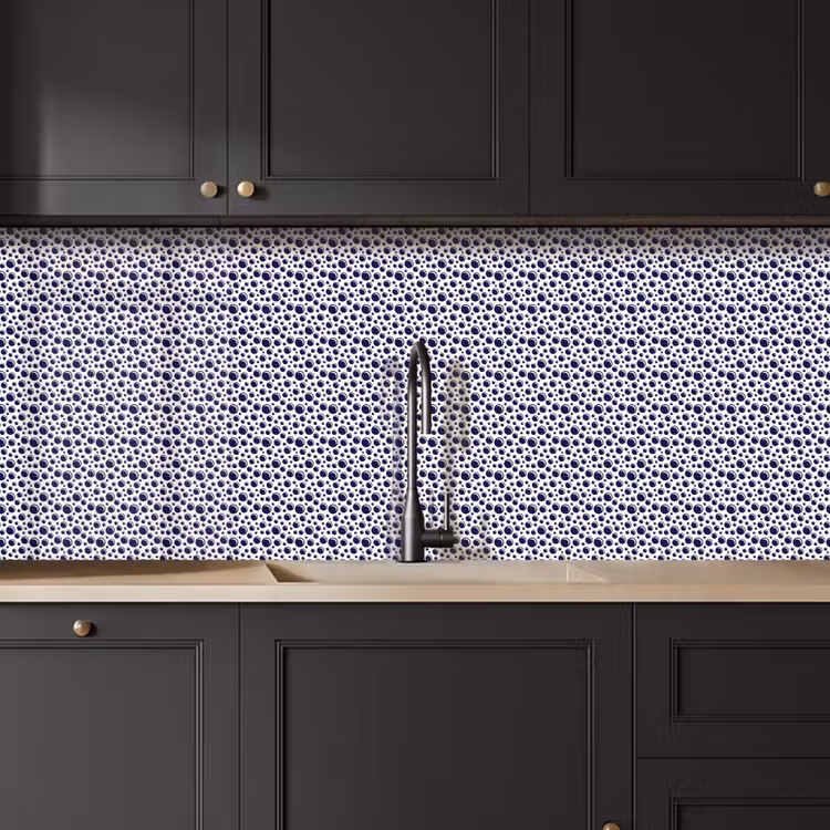 Oceaan - Bubbel - Blauw - Wit keuken achterwand 2 middel 871 -sfeer1
