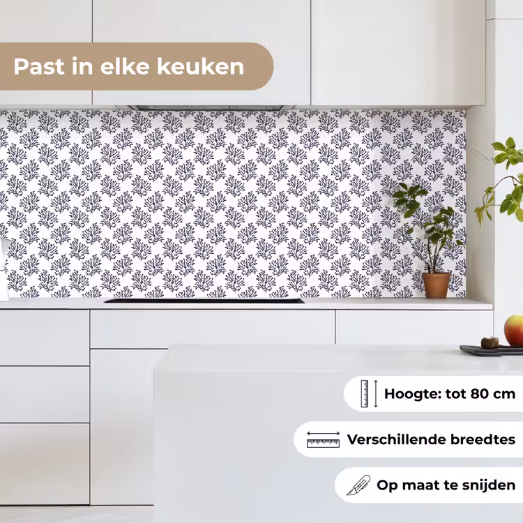 Oceaan - Koraal - Blauw - Wit keuken achterwand 2 middel 871 -sfeer4_NL