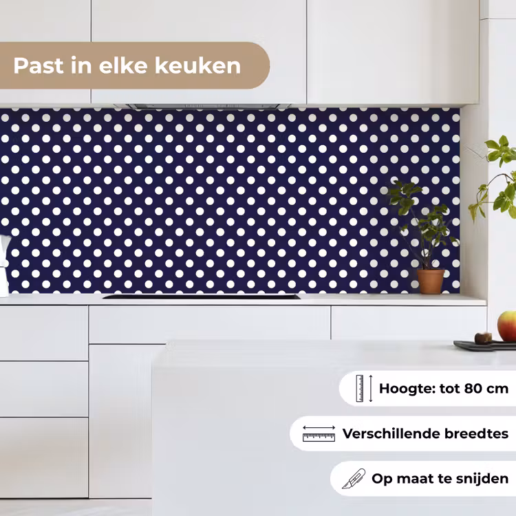Oceaan - Stippen - Blauw - Wit keuken achterwand 2 middel 871 -sfeer4_NL