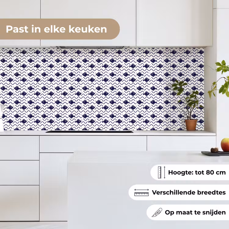 Oceaan - Visachtig - Blauw - Wit keuken achterwand 2 middel 871 -sfeer4_NL