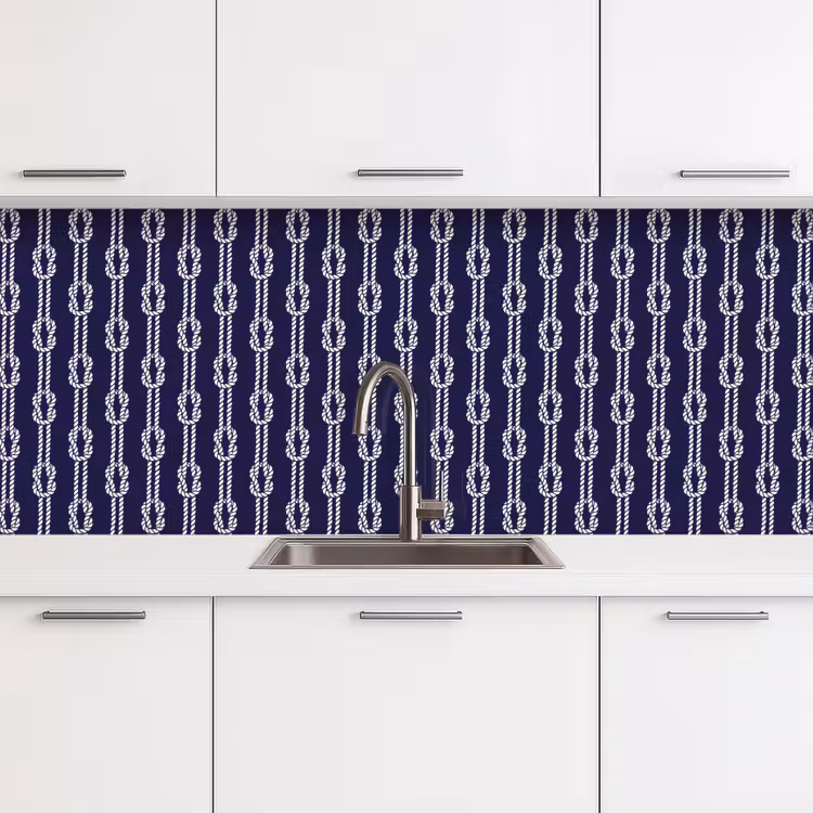 Oceaan - Touw - Blauw - Wit keuken achterwand 2 middel 871 -3d