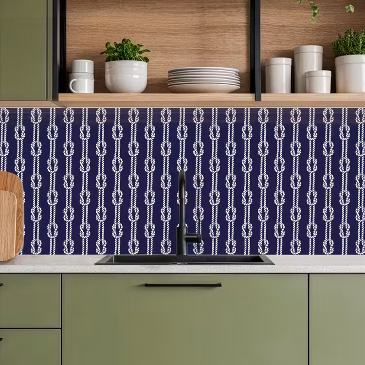Oceaan - Touw - Blauw - Wit keuken achterwand 2 middel 871 -sfeer3