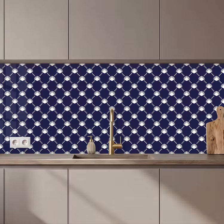 Oceaan - Schelp - Blauw - Wit keuken achterwand 2 middel 871 zz_3dshopping