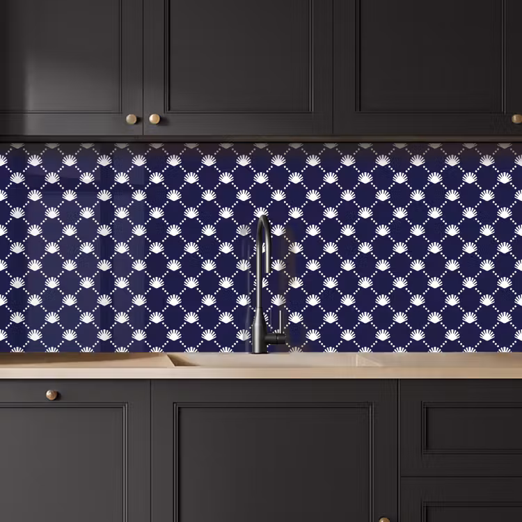 Oceaan - Schelp - Blauw - Wit keuken achterwand 2 middel 871 -sfeer1