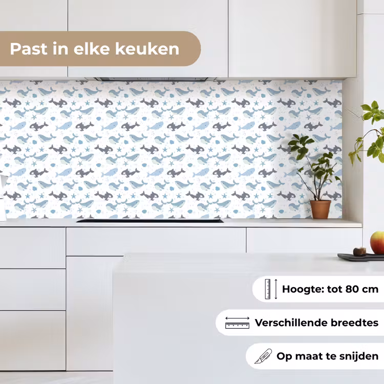 Oceaan - Walvis - Orka - Blauw keuken achterwand 2 middel 871 -sfeer4_NL