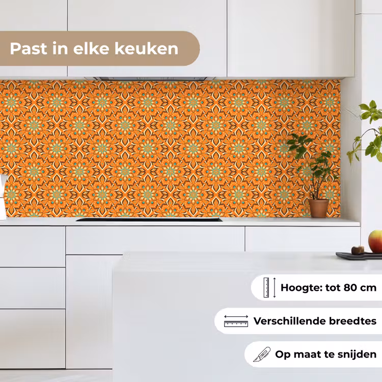 Oranje - Mandala - Design - Bohemian - Vintage keuken achterwand 2 middel 871 -sfeer4_NL