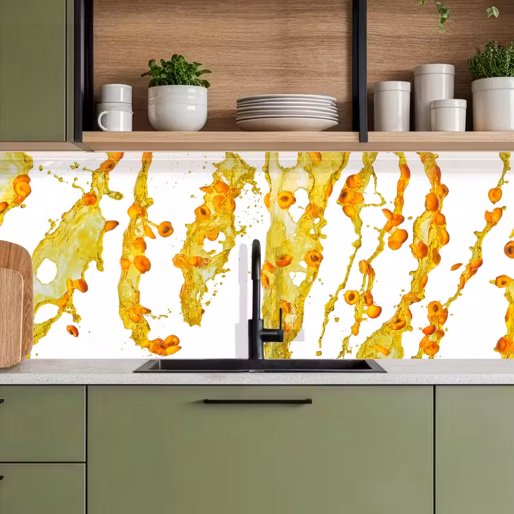 Oranje - Geel - Splash - Fruit keuken achterwand 2 middel -sfeer3