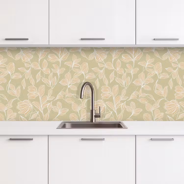 Organisch - Subtiel - Groen keuken achterwand 2 middel 871 -3d