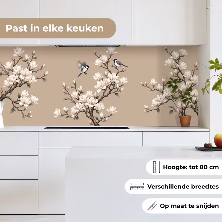 Oosters - Vogels - Beige keuken achterwand 2 middel -sfeer4_NL