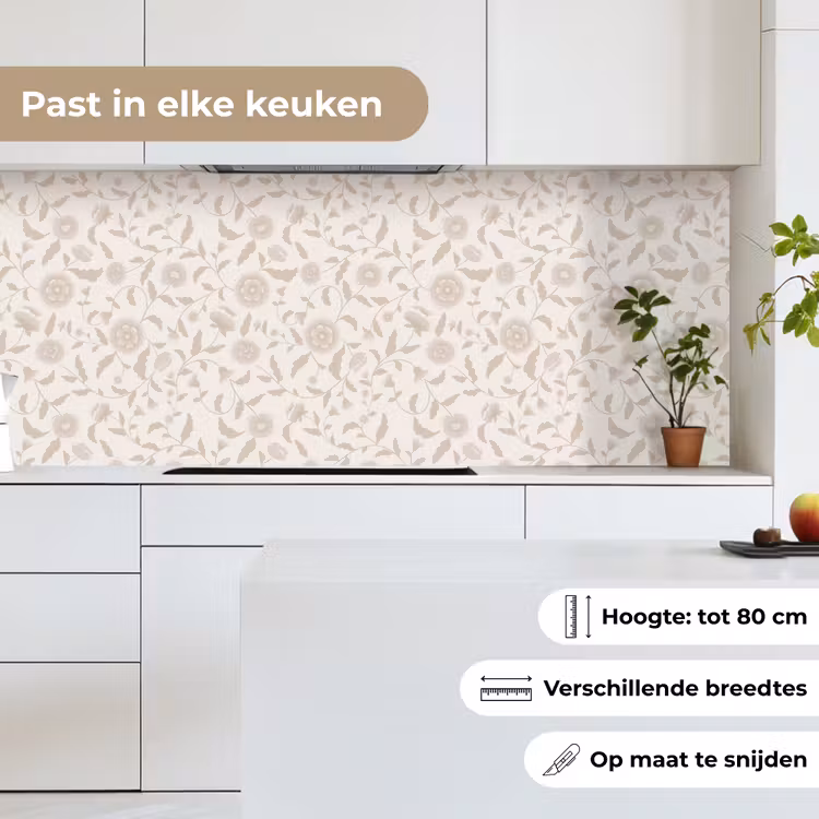 Sierlijk - Bloemen - Beige keuken achterwand 2 middel 871 -sfeer4_NL