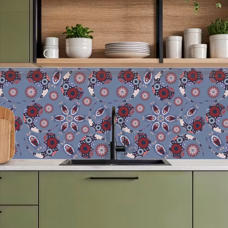 Paisley - Bloemen - Patronen keuken achterwand 2 middel 871 -sfeer3
