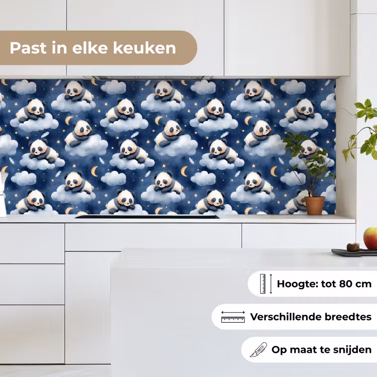 Panda's - Slapen - Blauw keuken achterwand 2 middel 871 -sfeer4_NL