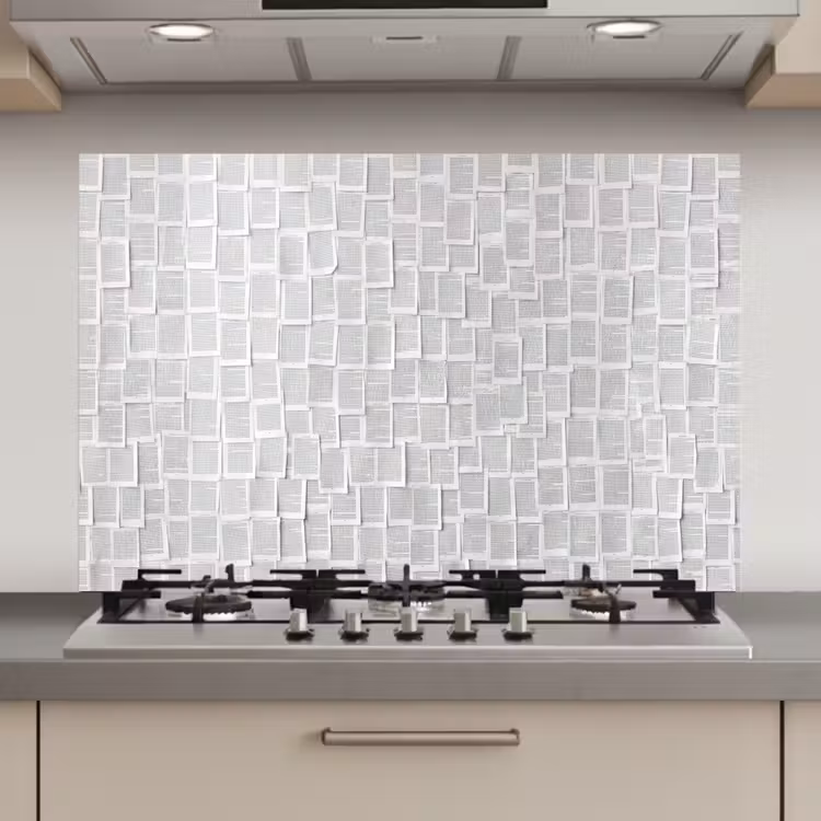 Papier - Overlappend - Textuur - Modern - Wit keuken achterwand spatscherm klein -3d_website