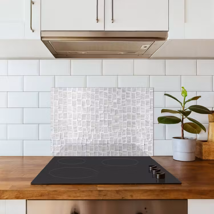 Papier - Overlappend - Textuur - Modern - Wit keuken achterwand spatscherm klein -sfeer2