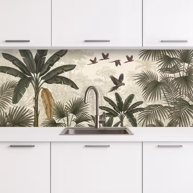 Papagaaien - Jungle - Tropisch - Green keuken achterwand 2 middel -3d