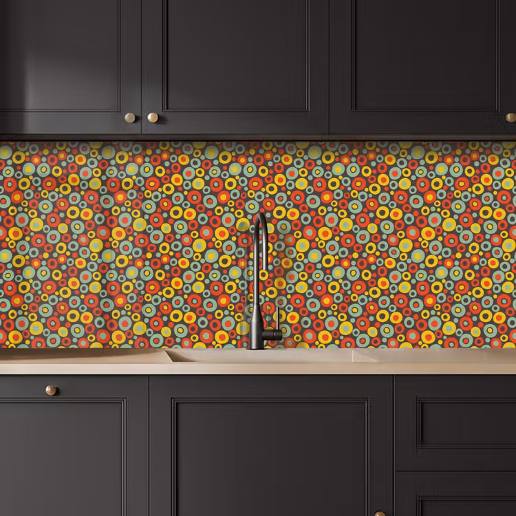 Patroon - Jaren 70 - Retro - Bubbel keuken achterwand 2 middel 871 -sfeer1