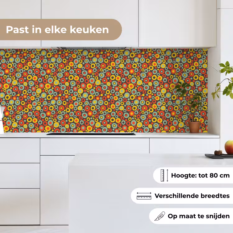 Patroon - Jaren 70 - Retro - Bubbel keuken achterwand 2 middel 871 -sfeer4_NL