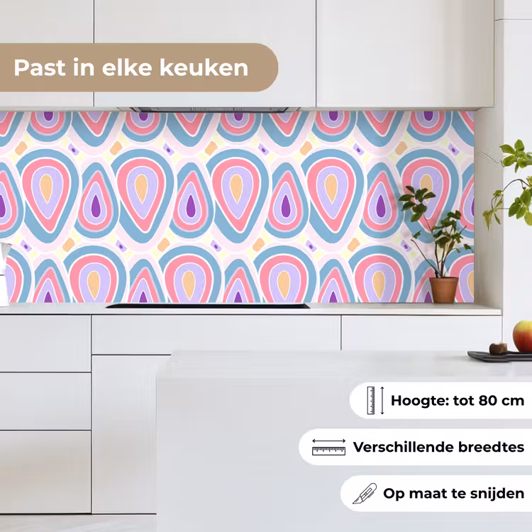 Patroon - Agaat - Retro - Paars keuken achterwand 2 middel 871 -sfeer4_NL