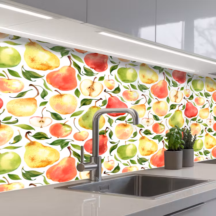 Patroon - Appels - Peren keuken achterwand 2 middel 871 -3d_schuin