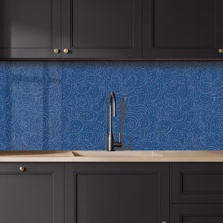 Patroon - Blauw - Japan keuken achterwand 2 middel 871 -sfeer1