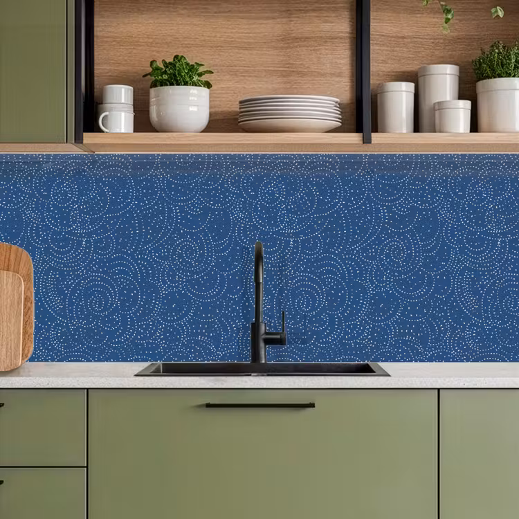 Patroon - Blauw - Japan keuken achterwand 2 middel 871 -sfeer3