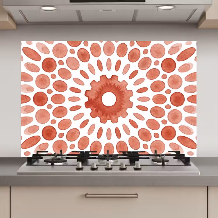 Patroon - Cirkels - Abstract - Modern - Rood keuken achterwand spatscherm klein -3d_website