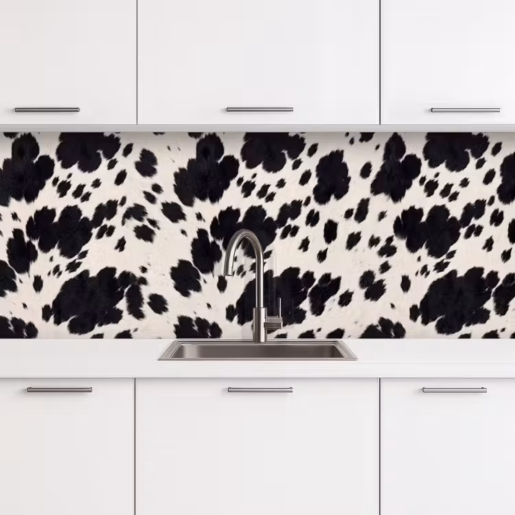 Patroon - Vacht - Zwart - Wit keuken achterwand 2 middel -3d