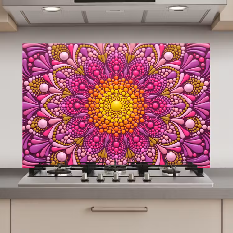 Patroon - Stippen - Abstract - Kleurrijk keuken achterwand spatscherm klein -3d_website