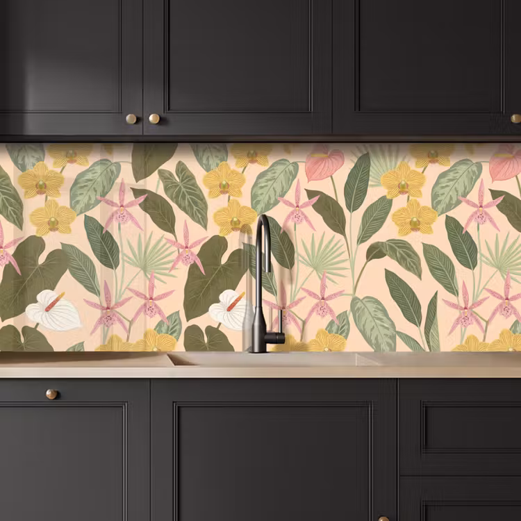 Patroon - Bloemen - Kleurrijk keuken achterwand 2 middel -sfeer1