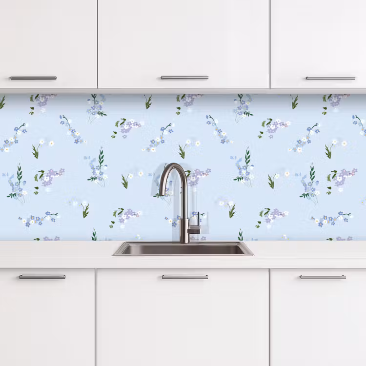 Patroon - Bloemen - Versiering keuken achterwand 2 middel 871 -3d