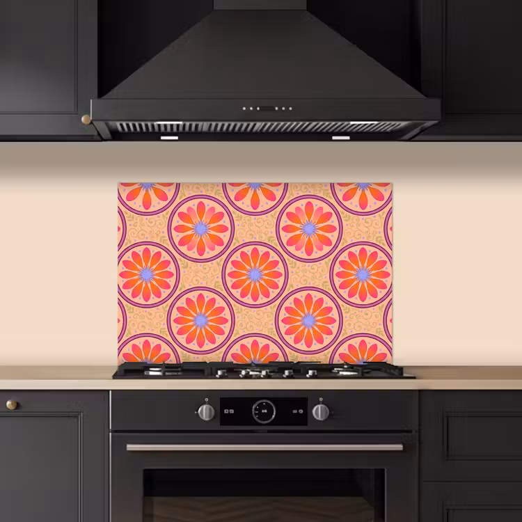 Patroon - Bloemen - Decoratief - Kleurrijk - Modern keuken achterwand spatscherm klein -sfeer1