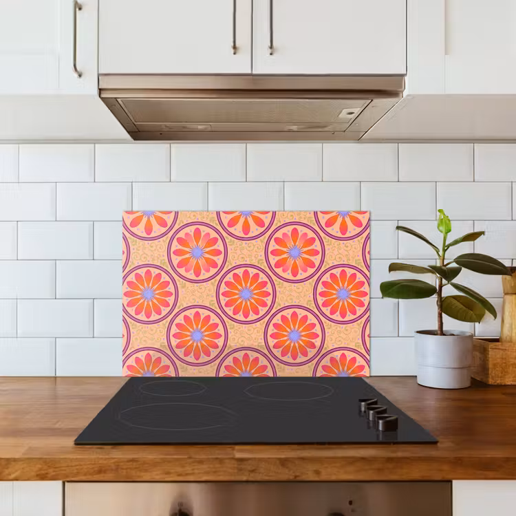 Patroon - Bloemen - Decoratief - Kleurrijk - Modern keuken achterwand spatscherm klein -sfeer2