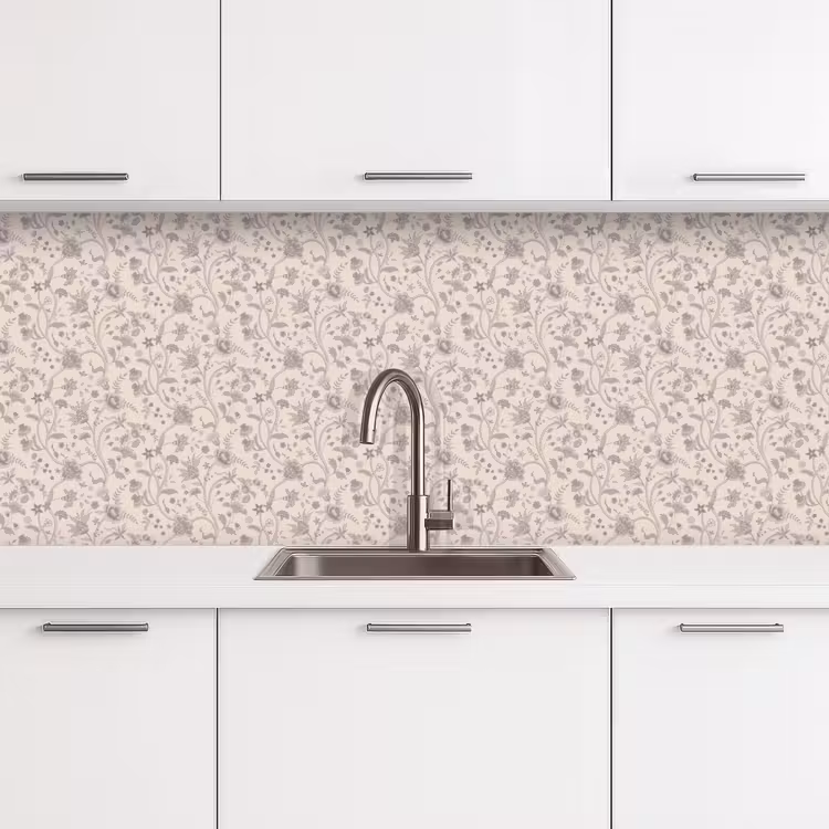 Patroon - Bloemen - Paars keuken achterwand 2 middel 871 -3d