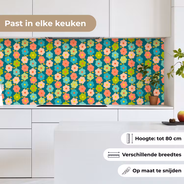Patroon - Bloemen - Retro - Jaren 70 keuken achterwand 2 middel 871 -sfeer4_NL
