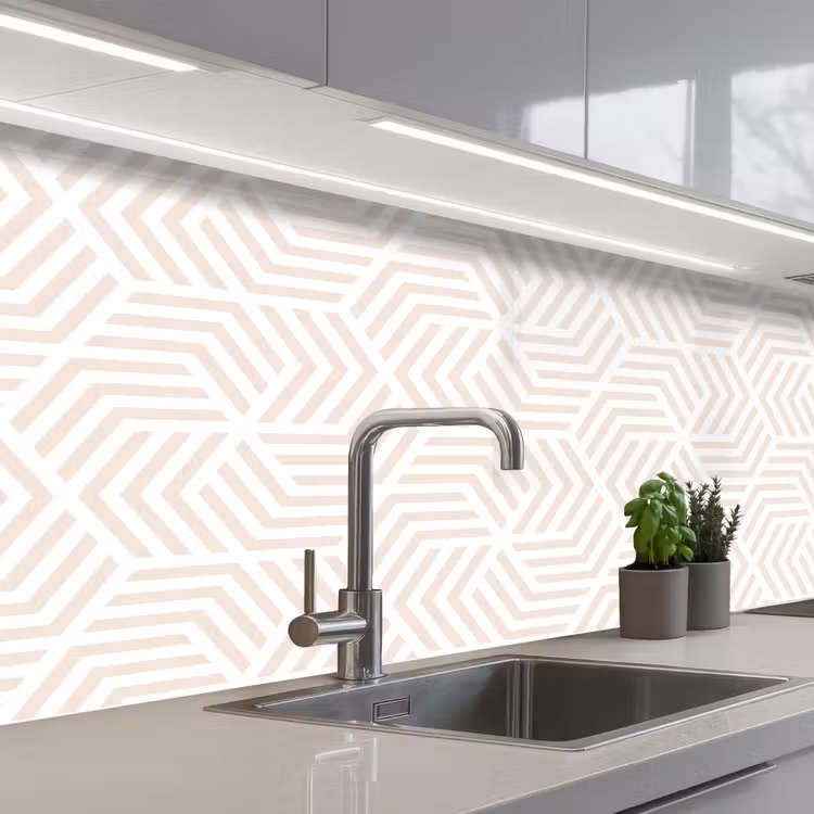 Patroon - Geometrie - Design - Pastel keuken achterwand 2 middel 871 -3d_schuin