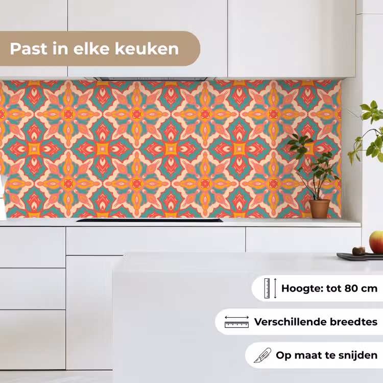Patroon - Hippie - Oranje keuken achterwand 2 middel 871 -sfeer4_NL